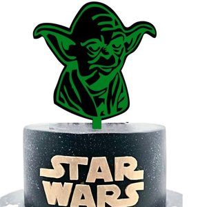 Large 3D Yoda Green Acrylic Cake Topper